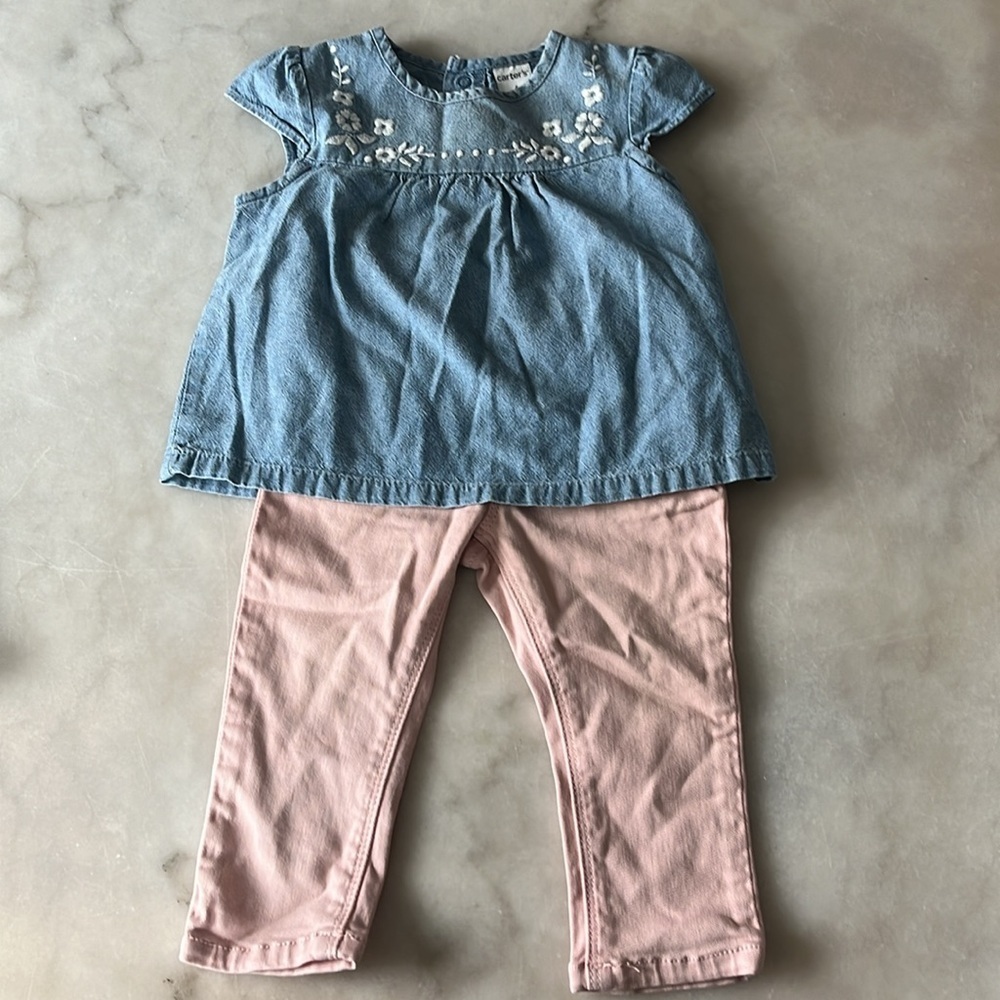 Zara Baby Girl Jean Children’s Place Denim Tunic Dress Denim Top Bundle 6 Months